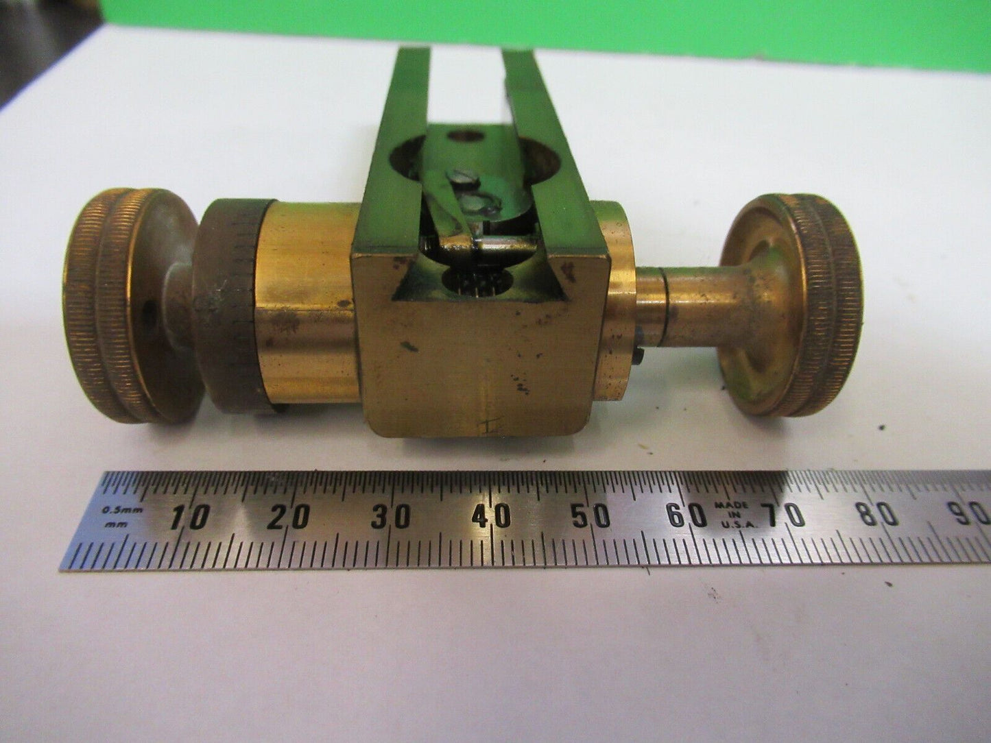 ANTIQUE MICROSCOPE PART LEITZ GERMANY BRASS GROSS STAGE  AS PICTURED &Z9-A-189