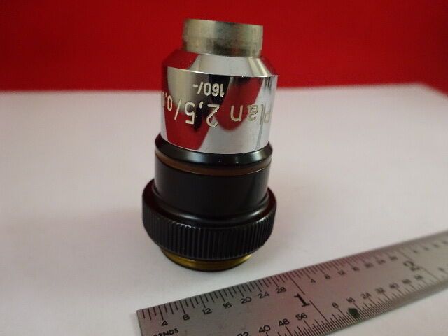 MICROSCOPE PART CARL ZEISS OBJECTIVE GERMANY PLAN 2.5X  OPTICS #C6-C-56