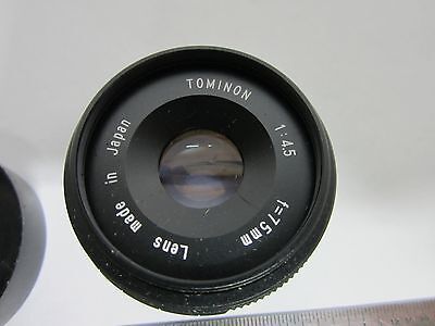 OPTICAL LENS TOMINON JAPAN 1:4.5 f=75 mm OPTICS BIN#A5-B-35