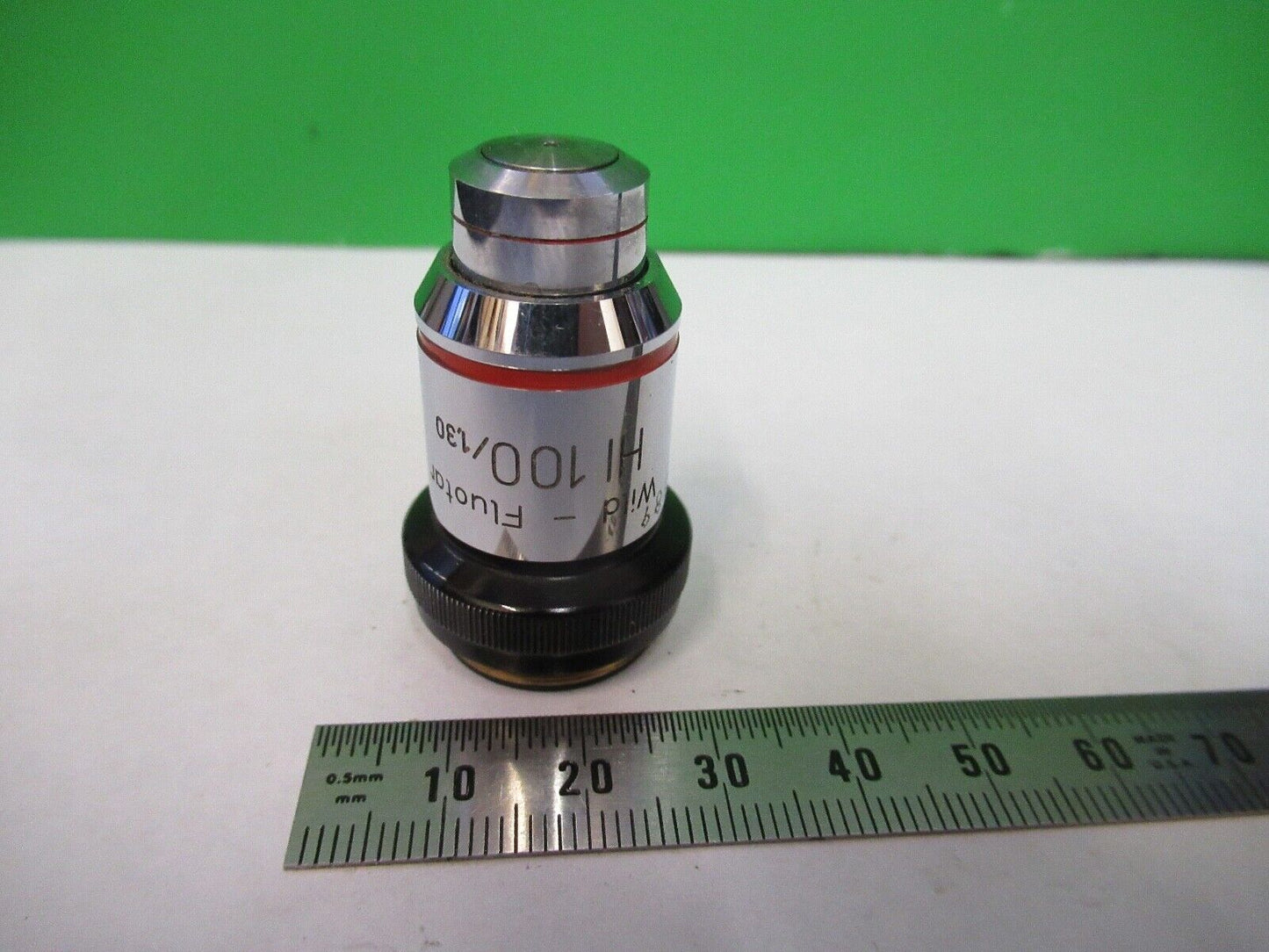 WILD HEERBRUGG SWISS FLUOTAR OBJECTIVE HI 100X MICROSCOPE PART AS PICTUR W4-B-16