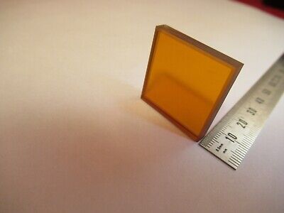 OPTICAL AMBER GLASS FILTER 1" SQUARE OPTICS AS PICTURED &13-A-40