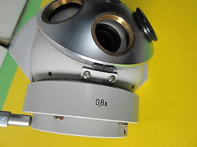 MICROSCOPE PART ZEISS GERMANY 0.8x TURRET NOSEPIECE HEAD OPTICS BIN#26-01