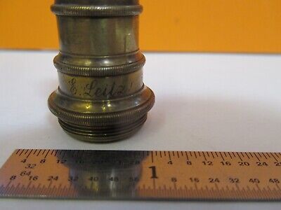 ANTIQUE BRASS ERNST LEITZ 1/12 OBJECTIVE MICROSCOPE PART AS PICTURED &7B-B-21