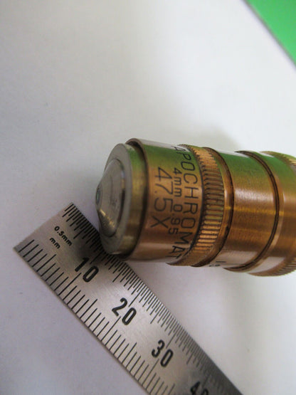 ANTIQUE BRASS BAUSCH LOMB APO 47.5X OBJECTIVE MICROSCOPE AS PICTURED #H3-A-15