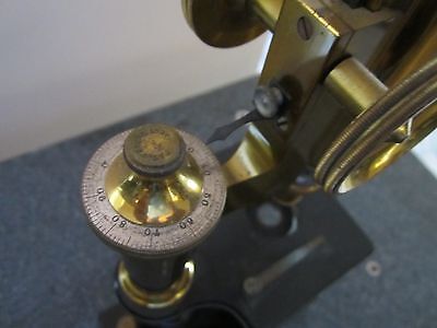 OPTICAL ANTIQUE VINTAGE MICROSCOPE BRASS BAUSCH LOMB AS IS OPTICS #LOBBY ii