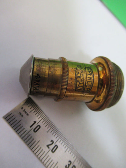 ANTIQUE BRASS SPENCER 44X 4mm OBJECTIVE MICROSCOPE AS PICTURED #H3-A-20