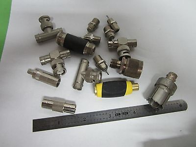 LOS 15 EA STECKVERBINDER T'S BNC ADAPTER USW. HF-MIKROWELLEN-FREQUENZ BIN#F3-79