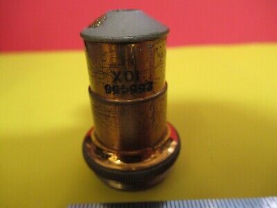 ANTIQUE SPENCER BUFFALO BRASS OBJECTIVE 10X MICROSCOPE PART AS PIC &FT-6-156