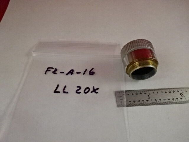 MICROSCOPE PART OBJECTIVE LEITZ WETZLAR GERMANY LL20X OPTICS AS IS #F2-A-16