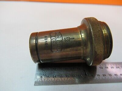 ANTIQUE BRASS CARL ZEISS 90X JENA OBJECTIVE MICROSCOPE PART AS PICTURED &7B-B-43