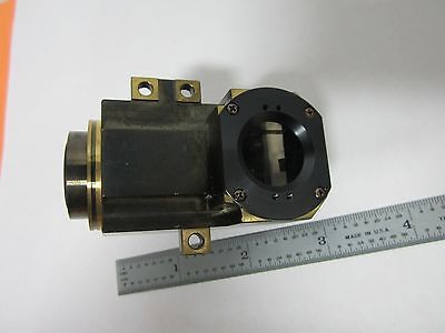 OPTICAL MICROSCOPE LEITZ PART BRASS MOUNTED LENS + MIRROR OPTICS BIN#J6-03