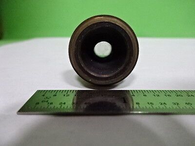 MICROSCOPE PART VINTAGE BRASS OBJECTIVE SPENCER 10X OPTICS AS IS #AE-07