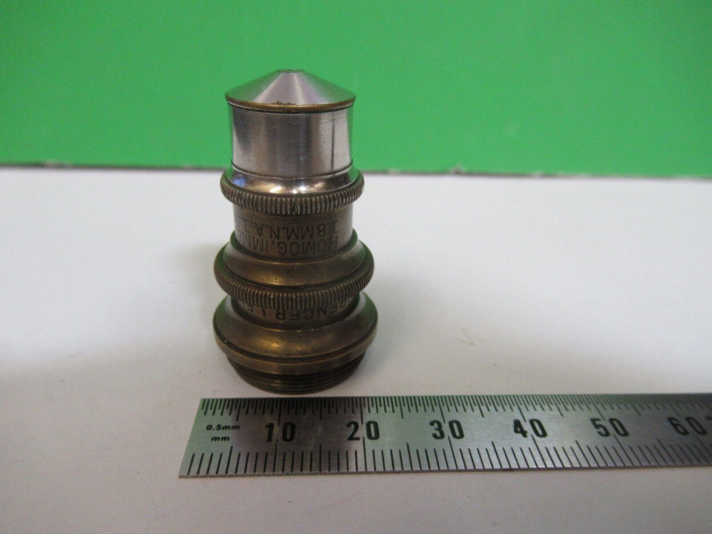 ANTIQUE BRASS SPENCER 1.8mm  LENS OBJECTIVE MICROSCOPE PART AS PICTURED #H3-A-29