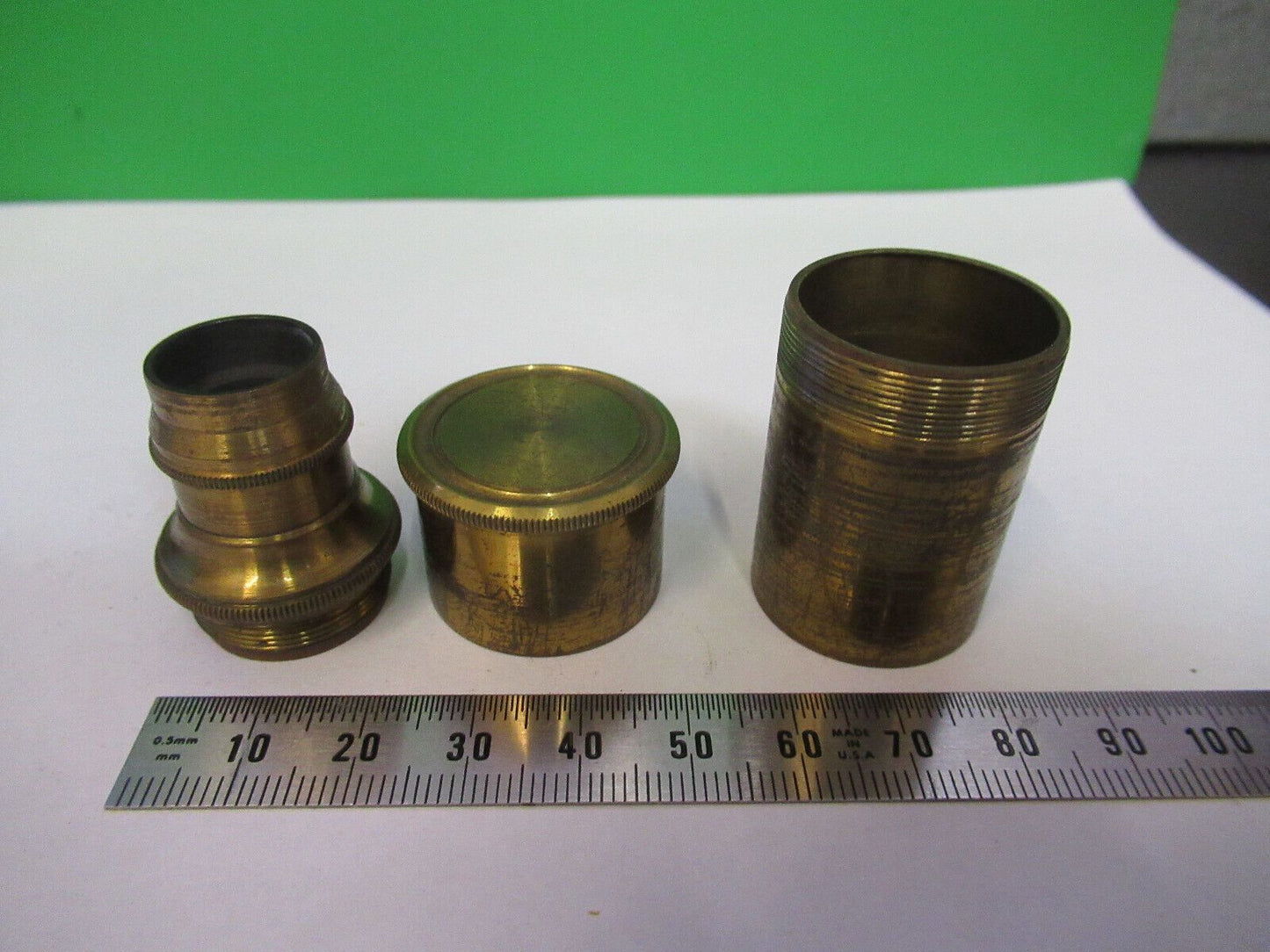 ANTIQUE BRASS RARE LONDON OBJECTIVE MICROSCOPE PART AS PICTURED #R1-B-12