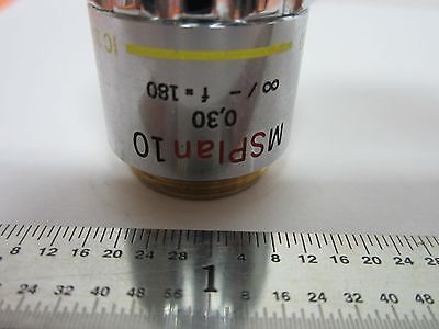 MICROSCOPE PART OBJECTIVE OLYMPUS MSPLAN 10X JAPAN INFINITY OPTICS BIN#B4-Z-9