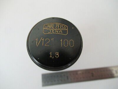 CARL ZEISS EMPTY OBJECTIVE CAN 1/12" 100  MICROSCOPE PART AS PICTURED #F2-A-42