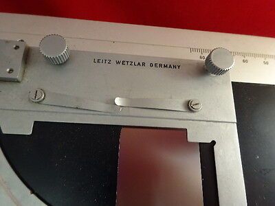 LEITZ GERMANY STAGE SPECIMEN TABLE MICROMETER MICROSCOPE PART AS IS #86-07