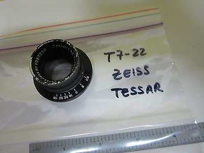 MICROSCOPE PART CARL ZEISS LENS TESSAR + IRIS OPTICS AS PICTURED BIN#T7-22