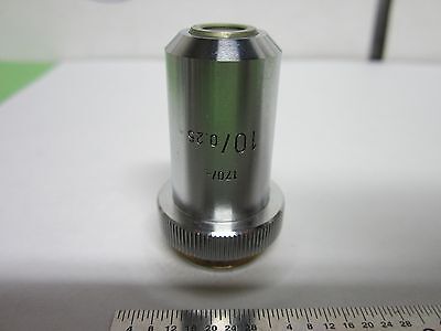 MICROSCOPE OBJECTIVE LEITZ WETZLAR 10X OPTICS BIN#5K-L-11