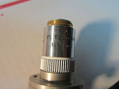 LEITZ WETZLAR GERMANY MICROSCOPE OBJECTIVE 100X FLUOTAR OPTICS BIN#A1-29