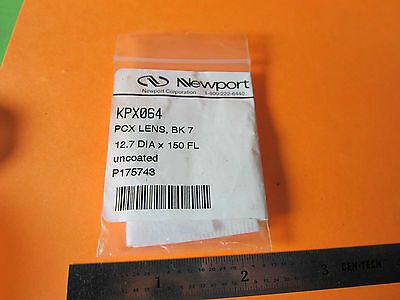 OPTICAL NEWPORT BK7 PLANO CONVEX LENS  12.7 mm DIA FL 150 mm LASER OPTICS BIN#D7