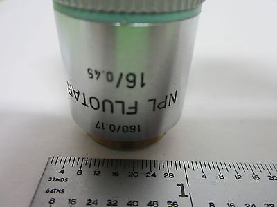 MICROSCOPE OBJECTIVE LEITZ GERMANY 16X NPL OPTICS AS IS BIN#R6-16