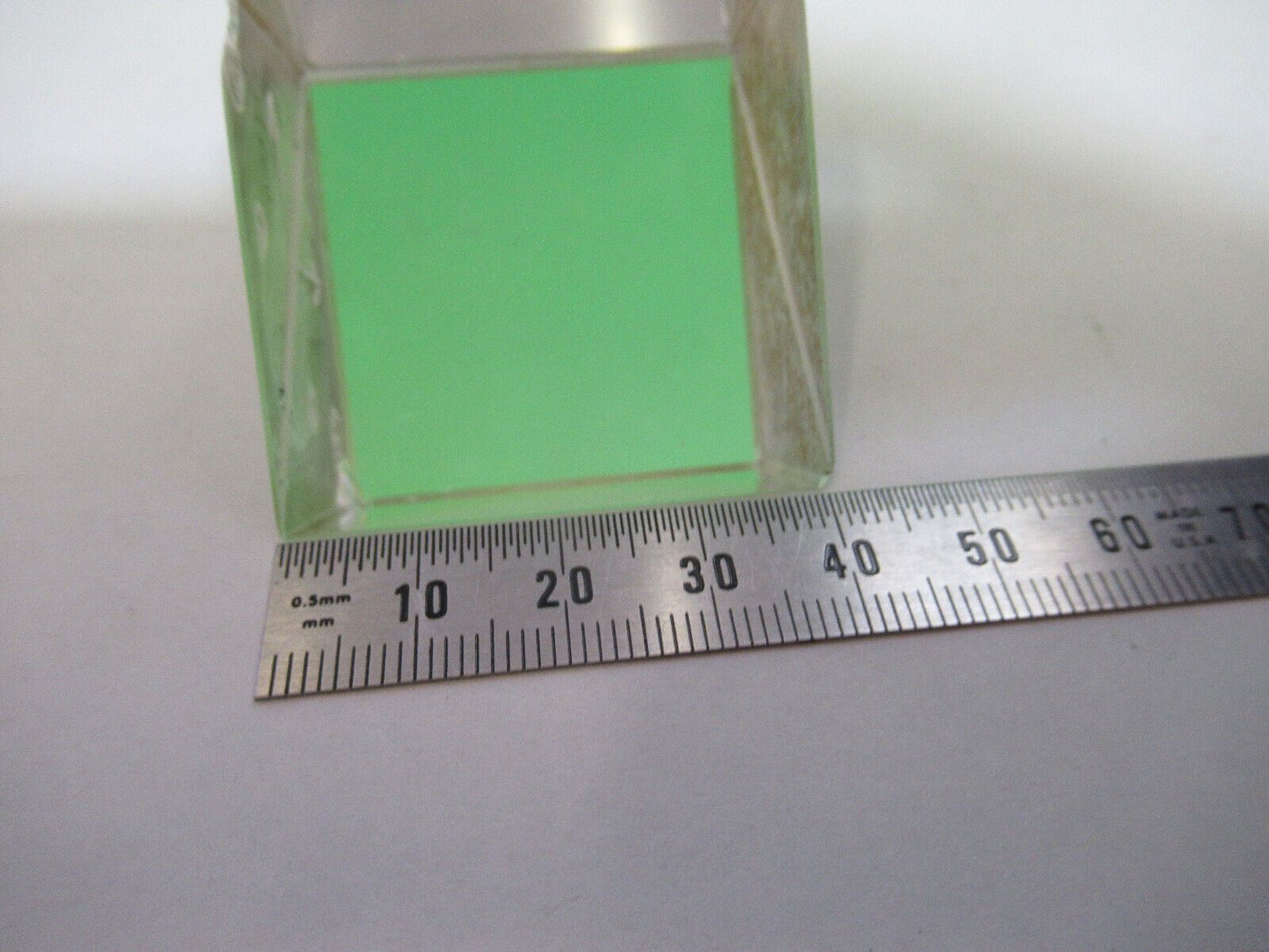 FOR PARTS OPTICAL LARGE GLASS  PRISM [chipped] OPTICS AS PICTURED W9-A-23