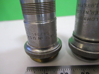 FOR PARTS PAIR OF OBJECTIVE BAUSCH LOMB Spencer MICROSCOPE AS PICTURED R6-A-34