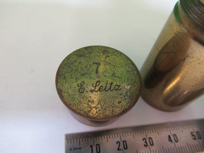 ANTIQUE BRASS LEITZ "7" CANISTER OBJECTIVE MICROSCOPE PART AS PICTURED P2-B-74