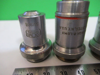 LOT 3 EA BAUSCH LOMB KYOWA OBJECTIVES MICROSCOPE PART AS PICTURED w9-a-47