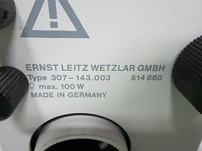 MICROSCOPE PART ILLUMINATOR LAMP HOUSING LEITZ WETZLAR GERMANY ORTHOPLAN BIN#47