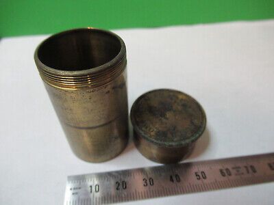 ANTIQUE BAUSCH LOMB BRASS CAN OBJECTIVE MICROSCOPE PART AS PICTURED &Z1-A-25