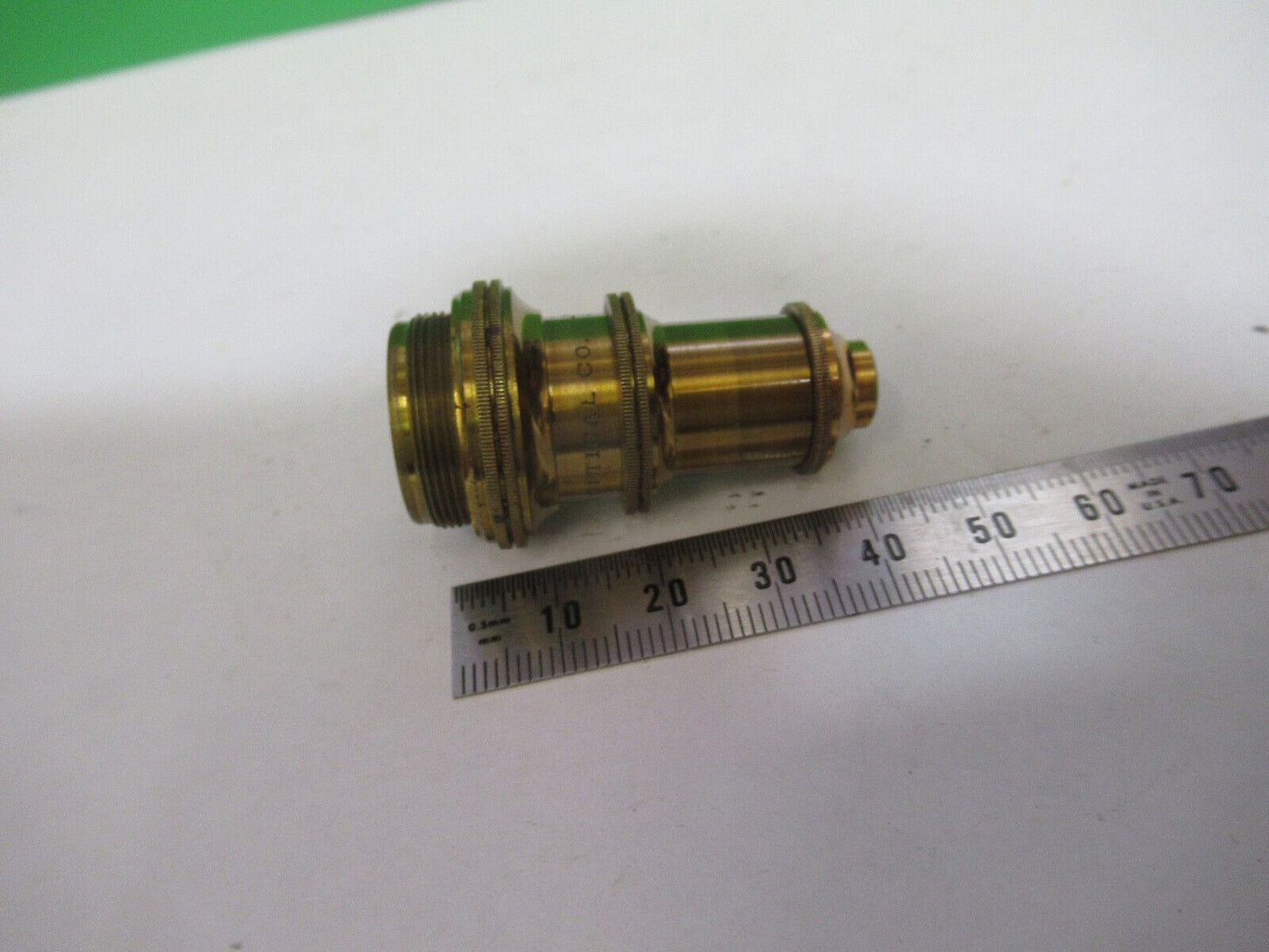 ANTIQUE BRASS BAUSCH LOMB OBJECTIVE 1/4 MICROSCOPE PART AS PICTURED &83-FT-08