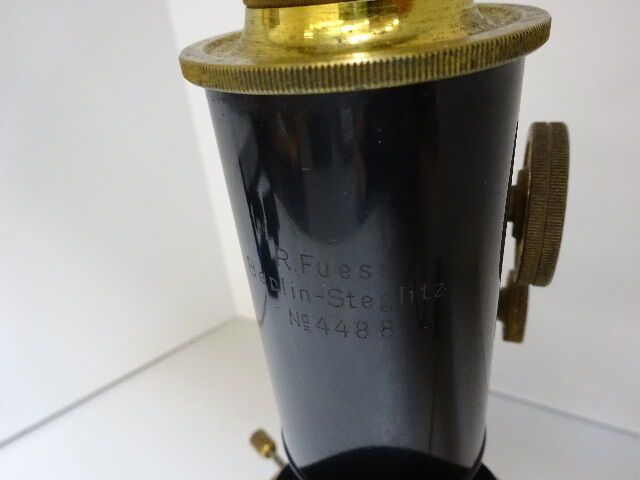 MICROSCOPE VINTAGE R FUESS BERLIN ANTIQUE BRASS GERMANY OPTICS AS IS #TB-4