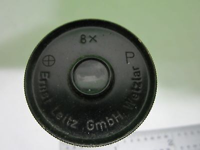 MICROSCOPE PART EYEPIECE ERNST LEITZ WETZLAR GERMANY 8X OPTICS AS IS BIN#U8-19