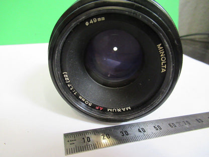 CAMERA LENS OPTICS MINOLTA 50mm F1:1.7 MAXXUM AS PICTURED R2-A-108