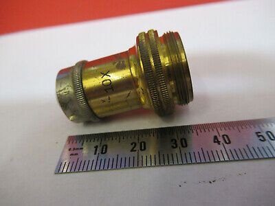 ANTIQUE ERNST LEITZ BRASS OBJECTIVE 10X MICROSCOPE PART AS PICTURED &B1-B-21