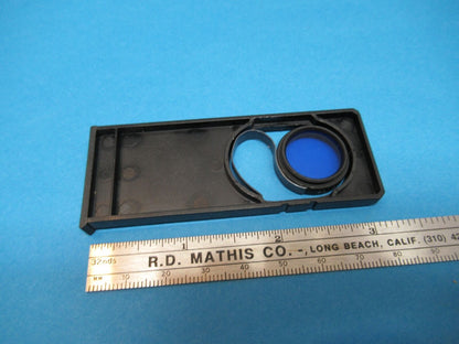 BLUE FILTER SLIDE POLYLITE REICHERT AUSTRIA OPTICS MICROSCOPE PART AS IS 85-A-47