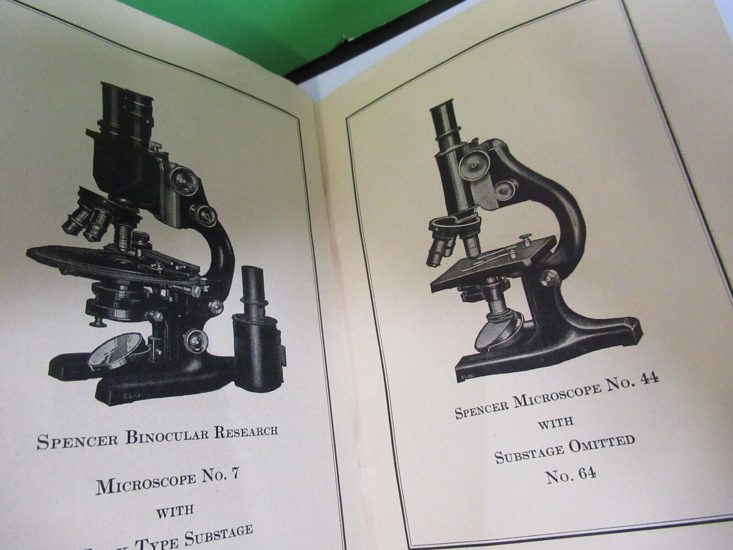 ANTIQUE SPENCER USA  1926 MANUAL The MICROSCOPE PART AS PICTURED 7-ft-02