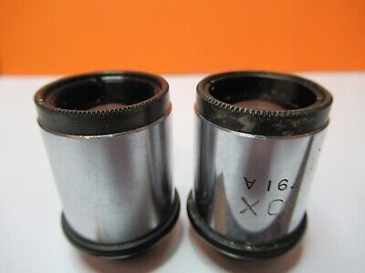 PAIR SPENCER 10X ANTIQUE EYEPIECES OPTICS MICROSCOPE PART AS PICTURED &W8-A-29