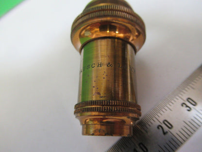 ANTIQUE BRASS BAUSCH LOMB 1 in OBJECTIVE MICROSCOPE PART AS PICTURED #H3-A-14