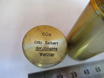 OTTO SEIBERT GERMANY EMPTY BRASS OBJECTIVE CAN 60X MICROSCOPE PART  &H1-B-06