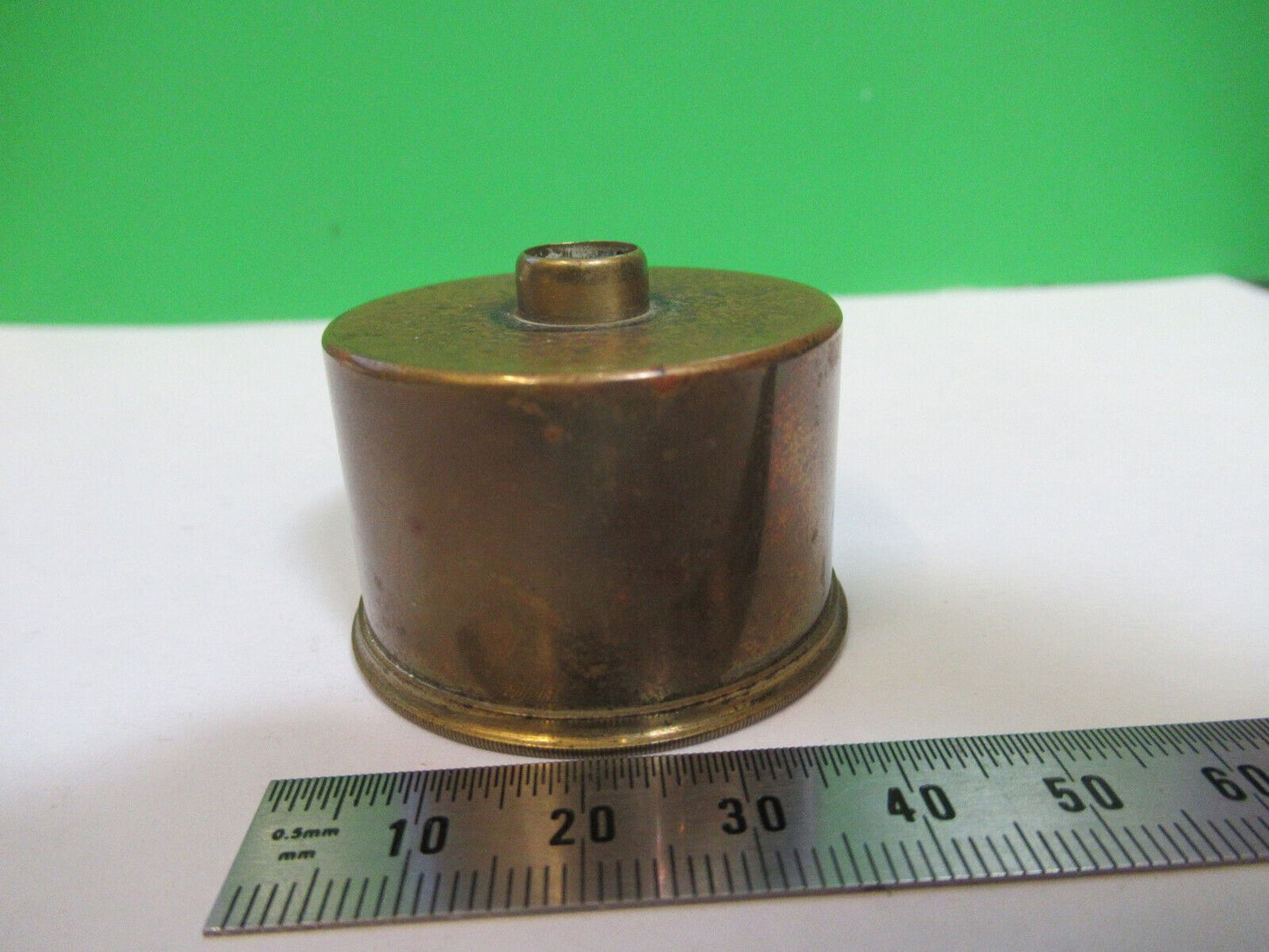 ANTIQUE BRASS CONDENSER PIECE UK ENGLAND MICROSCOPE PART AS PICTURED P2-B-89