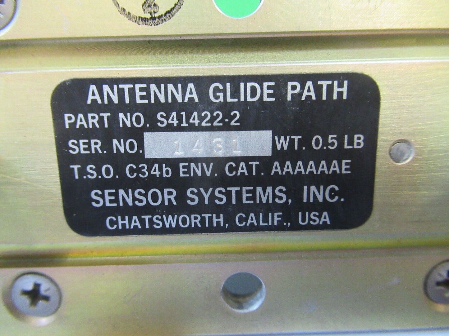 AIRCRAFT ANTENNA GLIDE PATH S41422-2 SENSOR SYSTEMS  #22-a-23