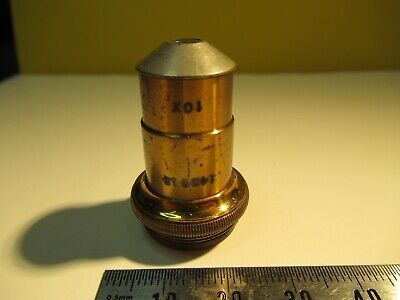 ANTIQUE BRASS OBJECTIVE SPENCER 10mm OPTICS MICROSCOPE as pictured &14-C-06