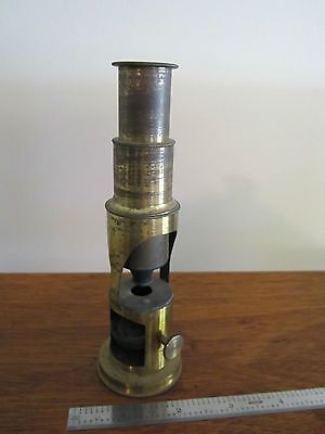 VINTAGE VERY OLD MONOCULAR MICROSCOPE BRASS MANUFACTURER