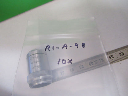 WOLFE WETZLAR GERMANY OBJECTIVE 10X OPTICS MICROSCOPE PART AS PICTURED #R1-A-98