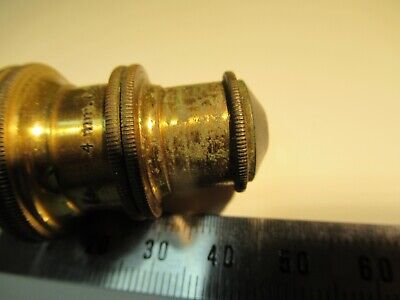 ANTIQUE BRASS OBJECTIVE BAUSCH LOMB 4mm OPTICS MICROSCOPE as pictured &14-C-05