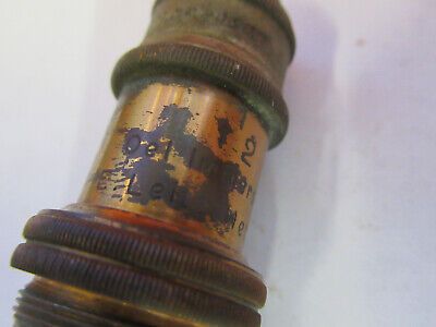 ANTIQUE BRASS LEITZ GERMANY OBJECTIVE "2" MICROSCOPE PART AS PICTURED F6-B-110