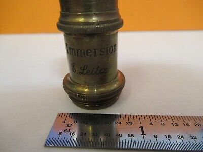 ANTIQUE BRASS ERNST LEITZ 2mm OBJECTIVE MICROSCOPE PART AS PICTURED &7B-B-15